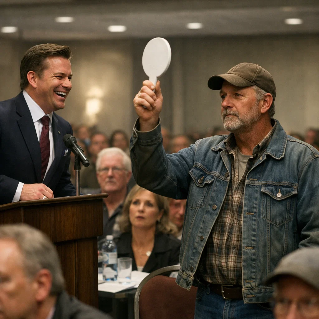 The Auctioneer Laughed When the Quiet Farmer Raised His Paddle — The Room Went Silent