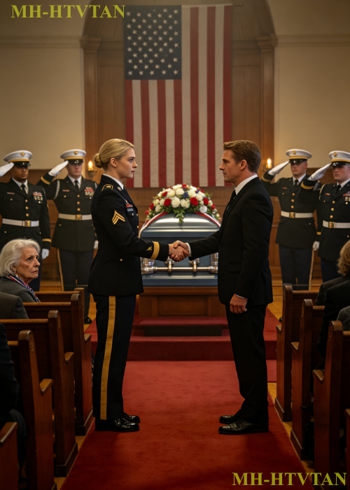 At my mother’s funeral, the dad who threw me out pregnant at sixteen smirked at my Navy dress blues and hissed, “So you finally learned your lesson,” expecting me to shrink, until I held his stare, said one quiet sentence, and my husband stepped forward in a way that made my father’s smile collapse.