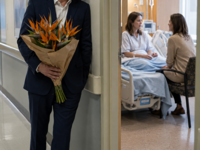 Fue al hospital con flores para su esposa y una noticia que podía cambiar sus vidas, pero escuchó una confesión que convirtió ocho años de matrimonio en una mentira cuidadosamente administrada: ella solo quería su casa, su crédito y su confianza para financiar un negocio junto a otro hombre, sin imaginar que aquella puerta entreabierta le daría a Sergio la prueba necesaria para salvar su patrimonio y dejar caer todas sus excusas.