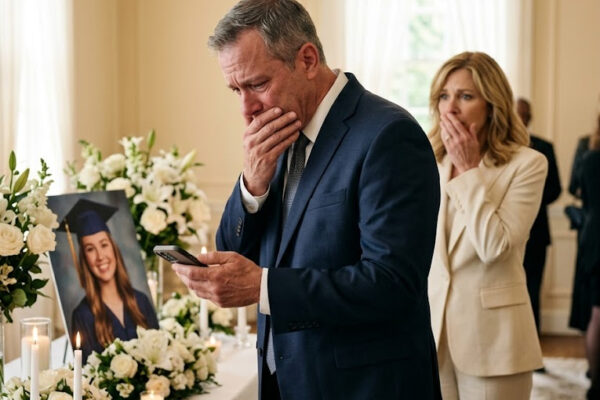 Durante la misa por la hija que creía muerta desde hacía 2 años, un empresario recibió un mensaje imposible: “Papá, mañana me gradúo”; pero cuando su esposa intentó quitarle el celular, entendió que aquel ataúd cerrado, la pulsera desaparecida y el silencio de su familia escondían una verdad capaz de devolverle a su hija y dejar al descubierto a quienes habían usado su nombre para borrar otra vida.