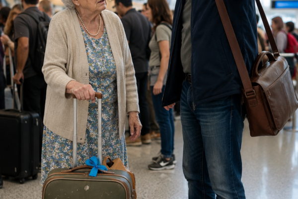 Doña Mercedes pagó 30,000 dólares para cumplir el sueño de viajar con su familia, pero su propio hijo la dejó abandonada en el AICM sin boleto, como si su vejez solo sirviera para financiar vacaciones ajenas; lo que Óscar no imaginaba era que la maleta verde regresaría llena de transferencias, mensajes y documentos ocultos que revelarían que la casa, las cuentas y la dignidad que intentaron quitarle siempre fueron de ella.