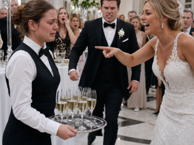 La novia humilló a una mesera frente a todos, burlándose de su cuerpo y de su trabajo como si una charola la hiciera menos digna que los invitados de lujo; pero cuando Don Aurelio Santillán se levantó y preguntó si sabían quién era ella, toda la boda descubrió que aquella mujer invisible había salvado años atrás la vida de su hermana, y que la verdadera vergüenza no estaba en servir, sino en despreciar.